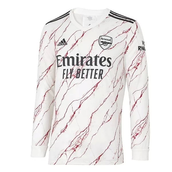 Camiseta Arsenal Replica Segunda Ropa ML 2020/21 Blanco